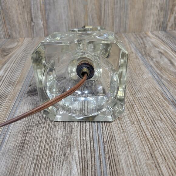Vintage Vanity Lamp Glass Crystal Clear Boudoir Table Dresser - Picture 7 of 8